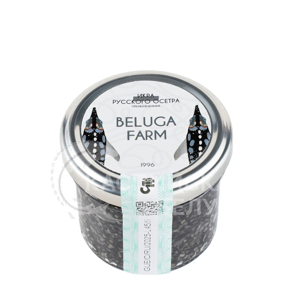 Чёрная икра русского осетра "Beluga farm" Прижизненная 100 гр